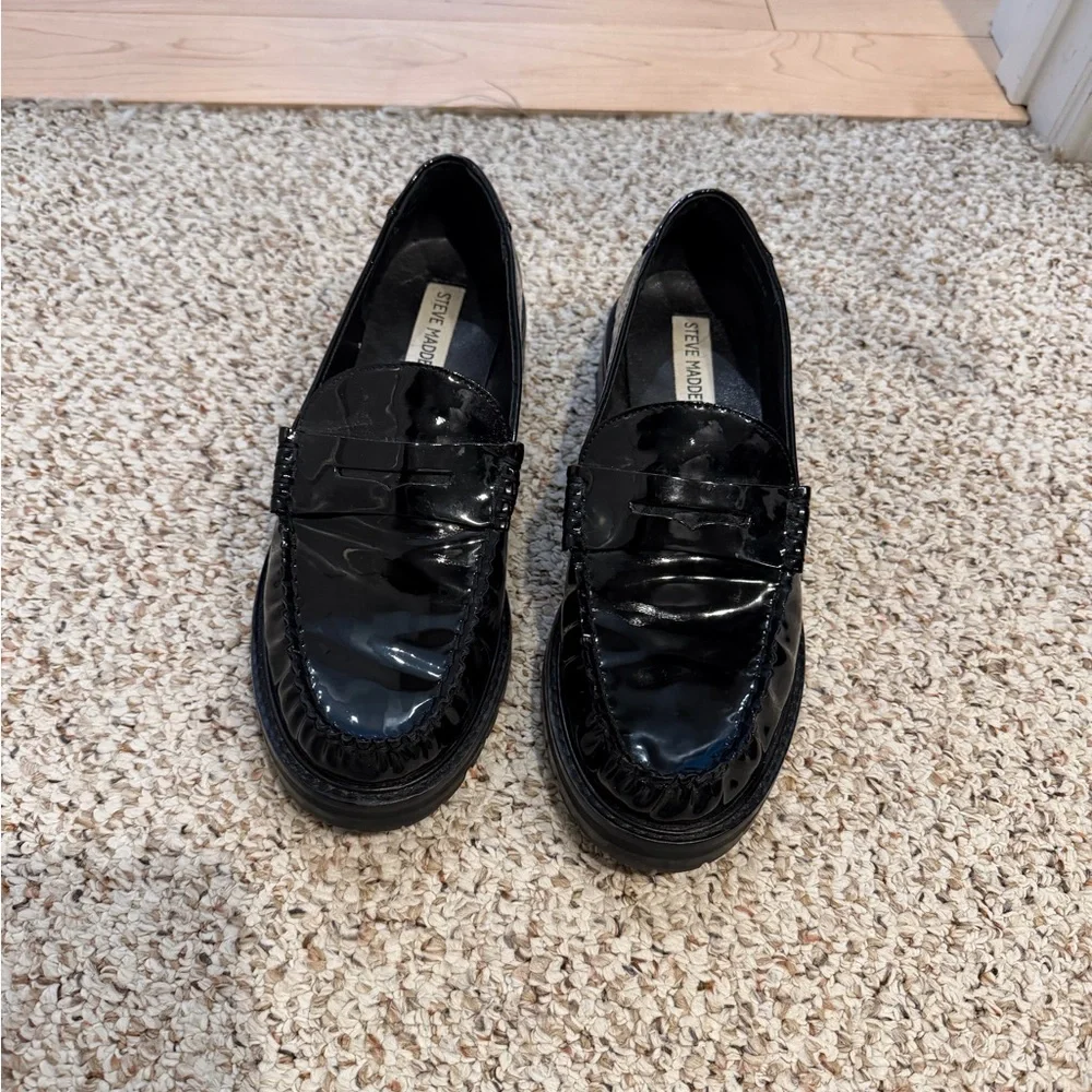 Steve Madden Madelyn Patent Penny Loafers - Picture 3 of 7